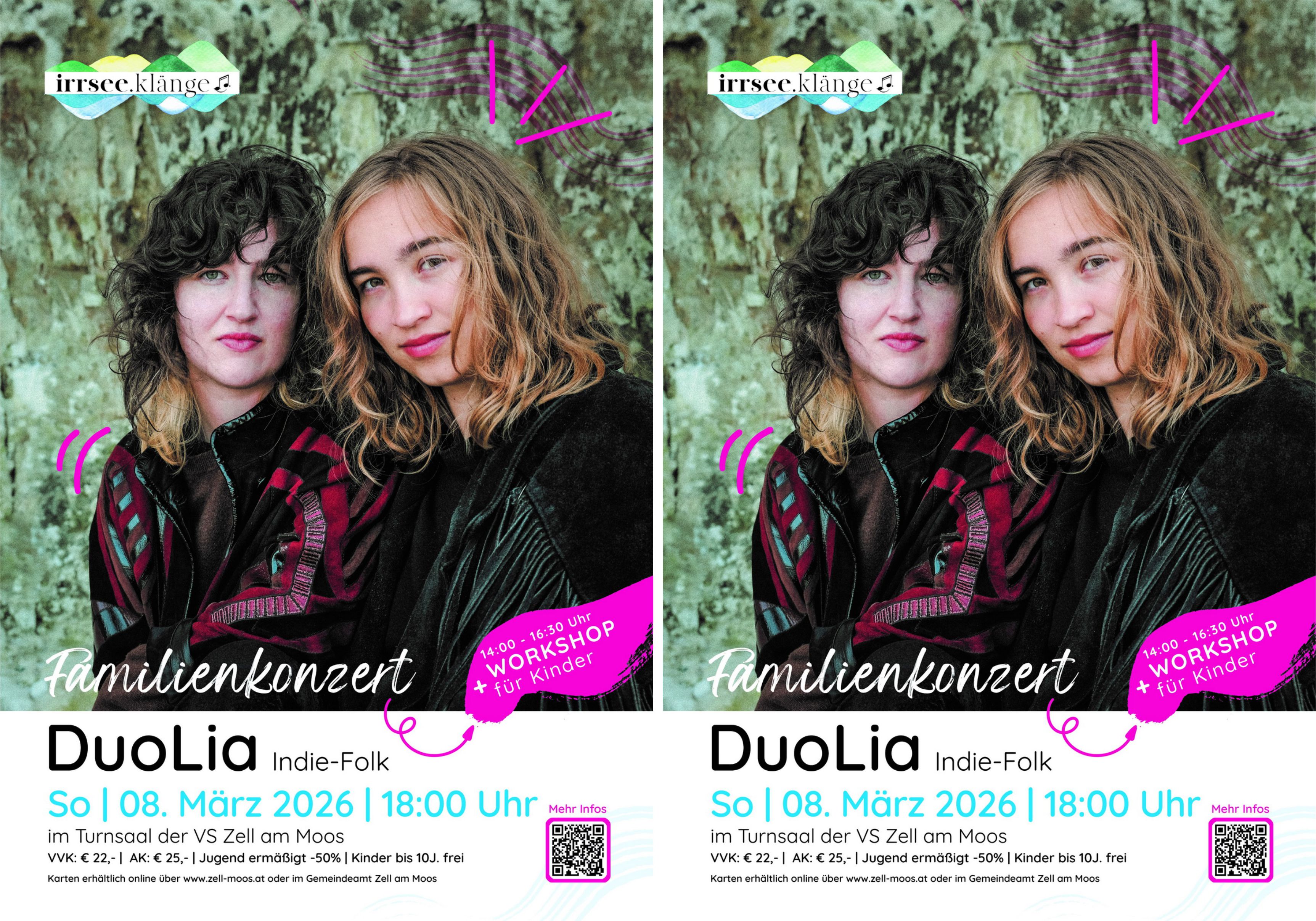 Workshop für Kinder und Familienkonzert mit Duo Lia